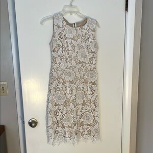 Ryan Michelle Elegant White Lace Midi Dress Sz M